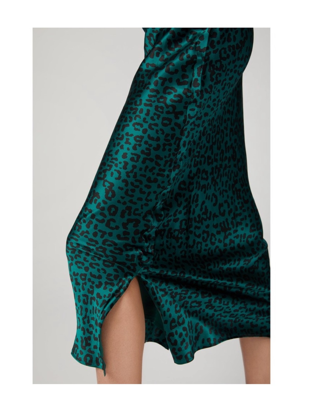 Cami NYC Jessica Emerald Leopard Silk Skirt Small